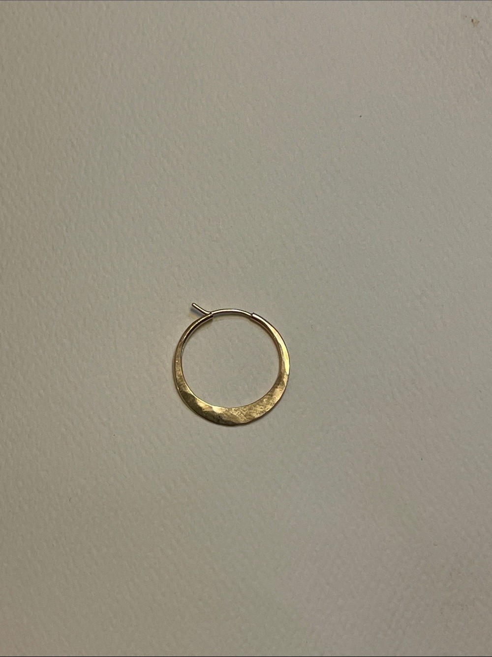 Single Gold Hammered Hoop Earring - Women's Jewelry